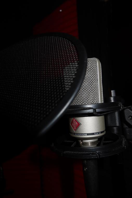 Neumann TLM 102 behind a pop filter